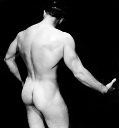 Nackter Bodybuilder Rückansicht, San Francisco, Kalifornien, ca. 1950